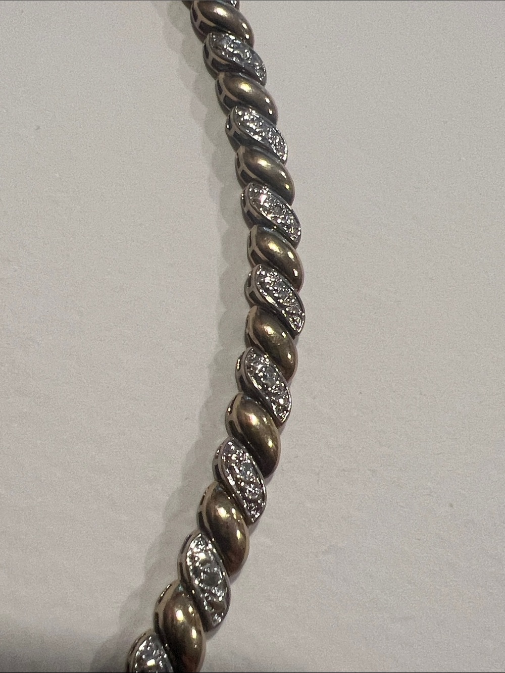 Sterling Silver/ Gold Vermeil Classic Two-Tone Twisted Link Bracelet